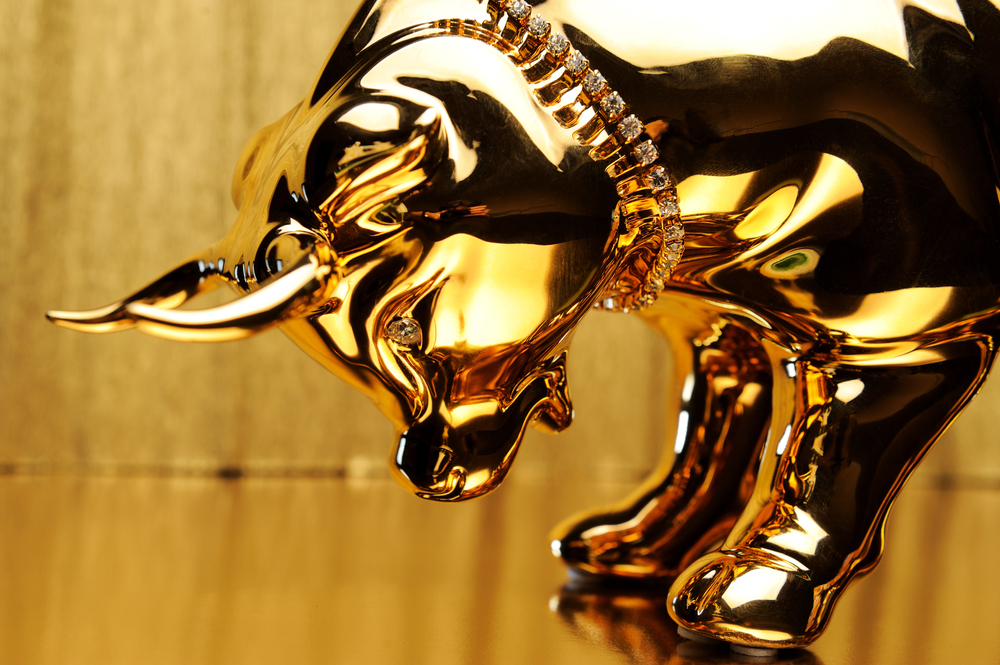 A golden calf statue representing a 'god'