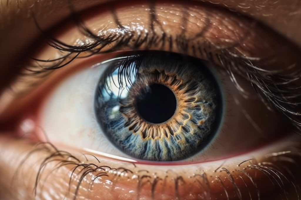 Close-up of a human eye as if you were looking to see their soul.